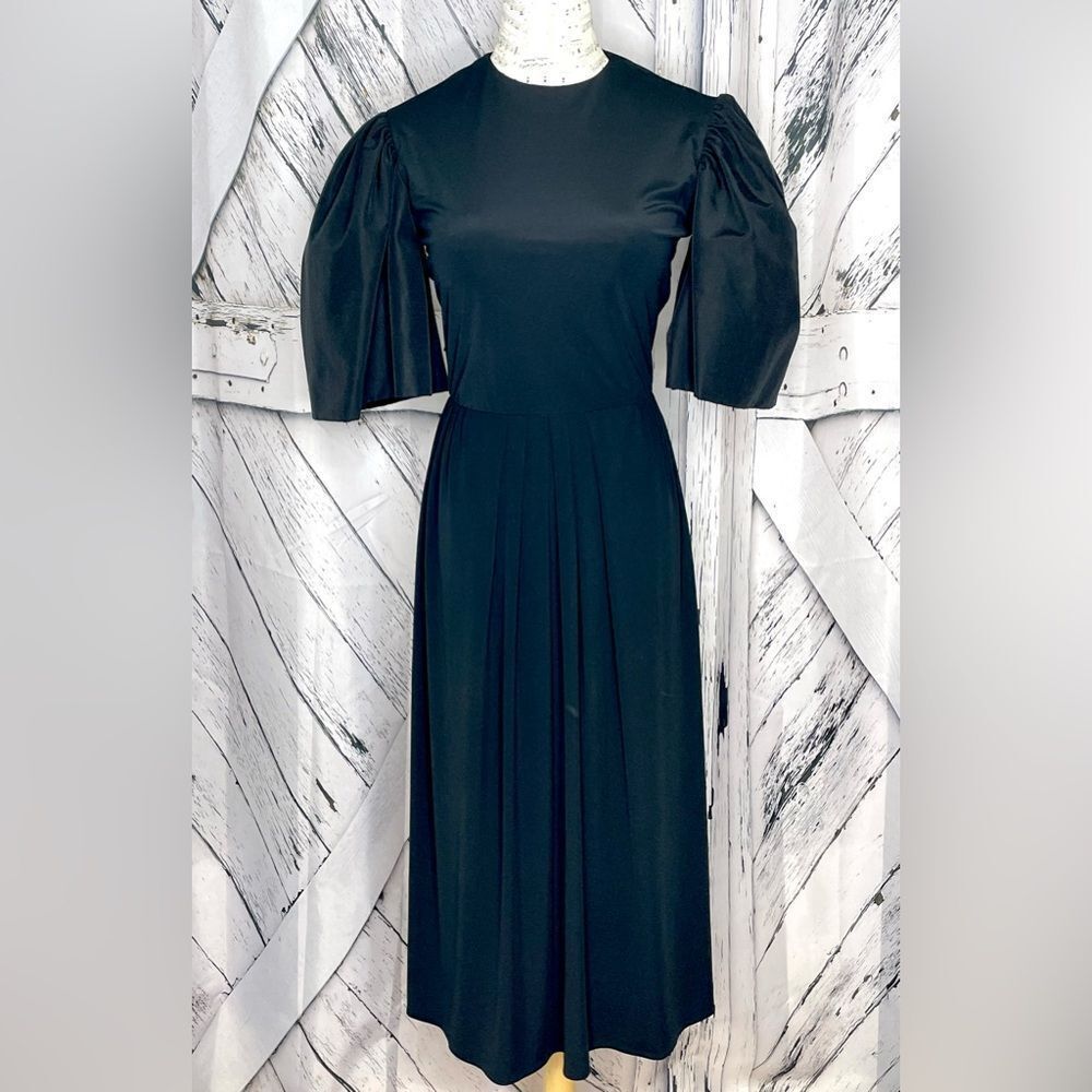 Vintage Black Dress w/Tulip Sleeves 8